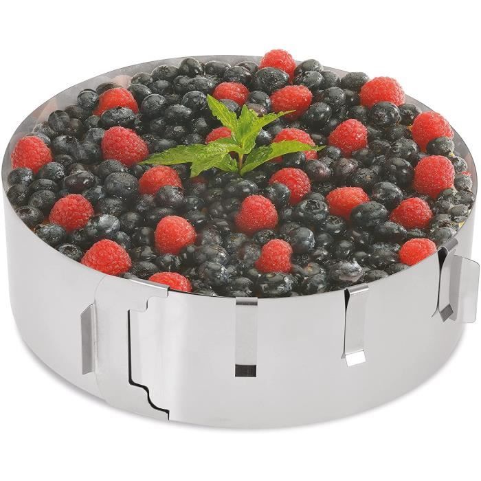 Cercle à Tarte Réglable 16-30cm - Moule Acier Inox 8.5cm Hauteur Pour Gâteaux & Pâtisserie