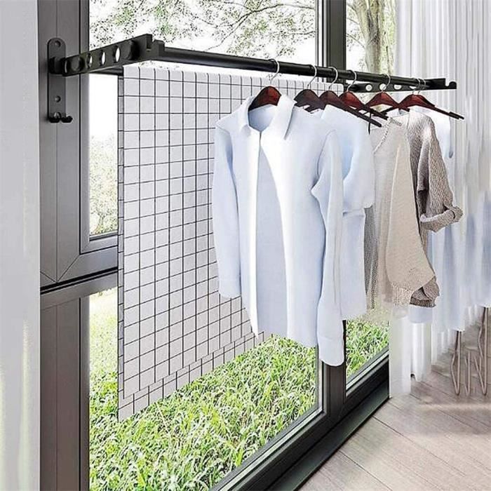 Pliable Séchoir À Linge Mural Aluminium, Étendoir Mural Compact, Porte