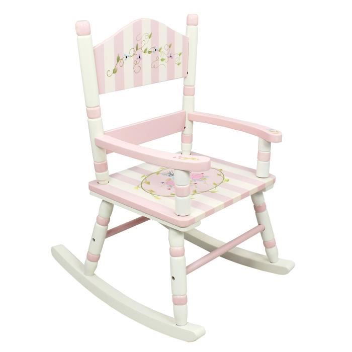 Chaise A Bascule En Bois Pour Decor Chambre Enfant Bebe Fille Fantasy Fields W 3847f Cdiscount Maison