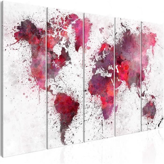 Toile Impression Carte Du Monde Océan Moderne Art Mural Par Kunstgestalten24