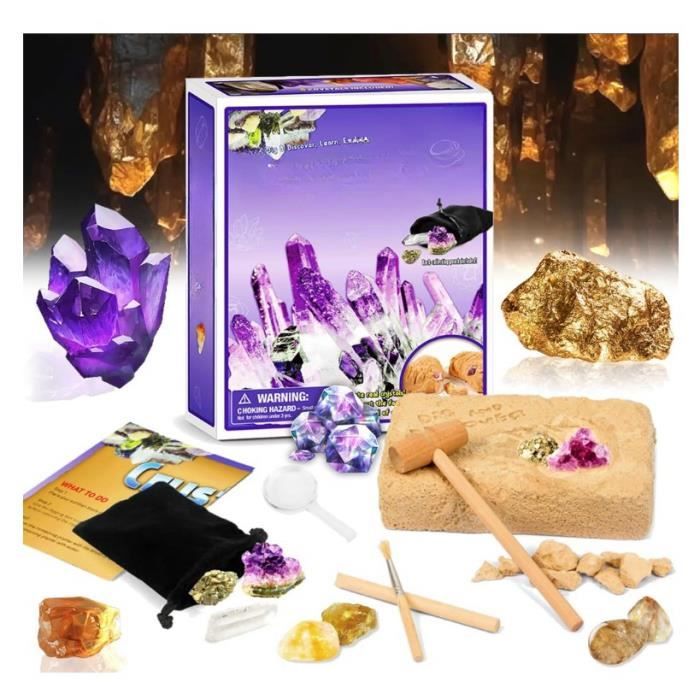 Acheter Kit d'excavation de cristaux XXTOYS, jouet d'extraction de pierres précieuses, découverte de cristaux, améthyste, cadeau éducatif de géologie