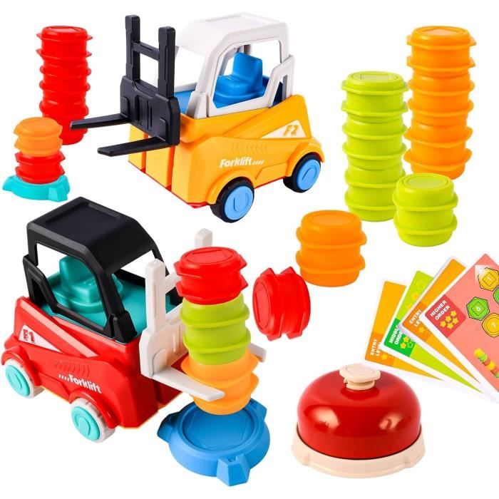 Engineer Forklift Transport Game – Jeu D’empilage Avec Chariot élévateur Pour 2 Joueurs Dès 3 Ans