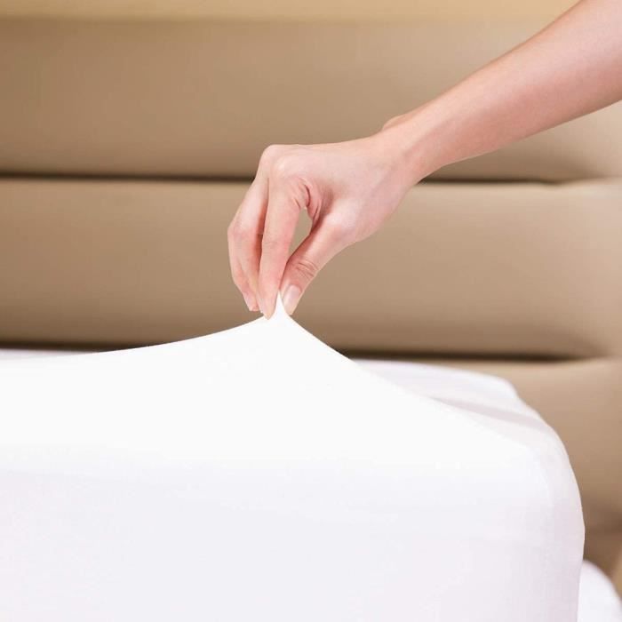 Drap-Housse Extra Profond 30 Cm 800 Fils 100% Coton Égyptien Satin – Qualité Hôtelière Luxe Empereur Blanc