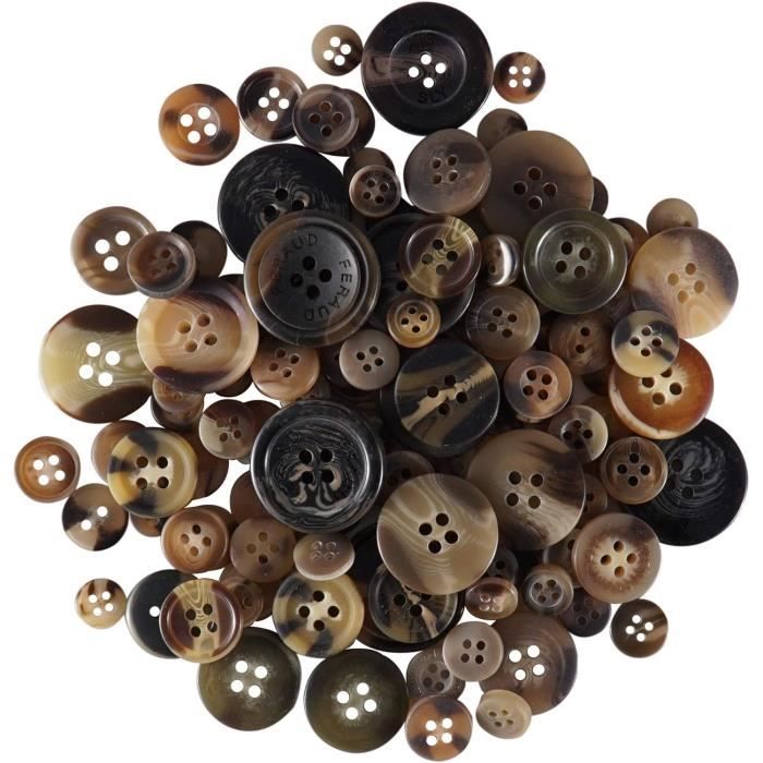 10 Boutons Résine 4 Trous 10 Mm Noir - Un Grand Marché