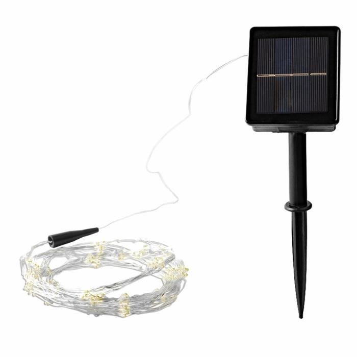 Lampe de fête de Noël à guirlande solaire extérieure 2M 200LED Lumière