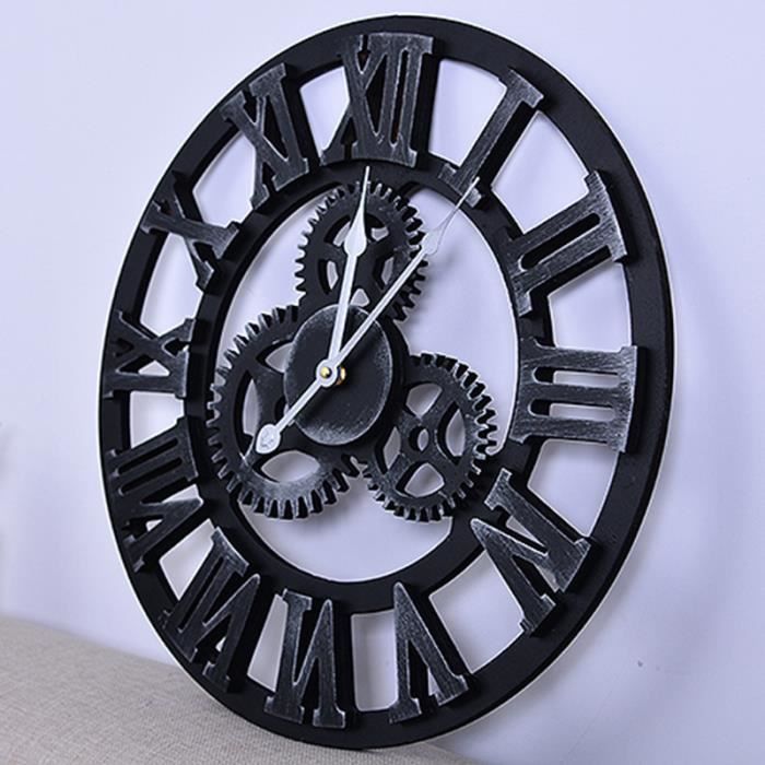 Horloge murale - DESIGN TOSCANO - Engrenages du Temps - 43.25 cm - Polyrésine - Style Industriel - Maison