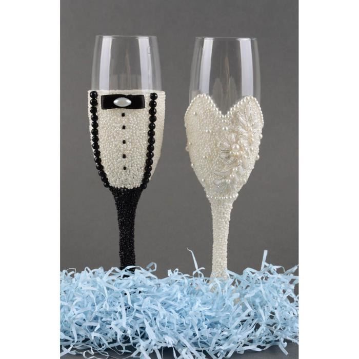 Flutes A Champagne Fait Main Vaisselle Deco Verre 2 Pcs Cadeau