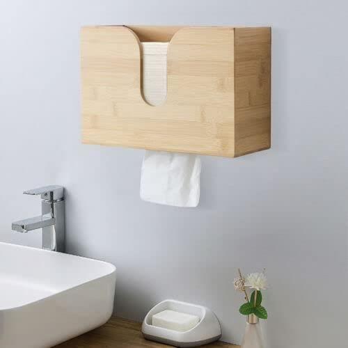 Boîte à Mouchoirs Murale Transparente Argentée - Porte-serviettes En Papier Pour Salle De Bain, Cuisine - 6