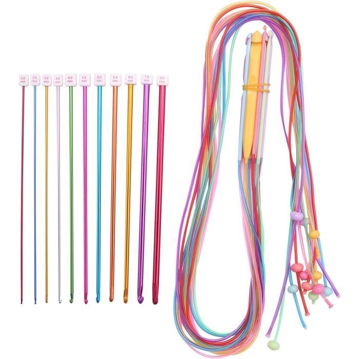 Kit Crochets Tunisiens Interchangeables 3mm-10mm - Aiguilles En Aluminium Avec Câbles Et étui - Pour Tricot, Crochet, DIY - 9