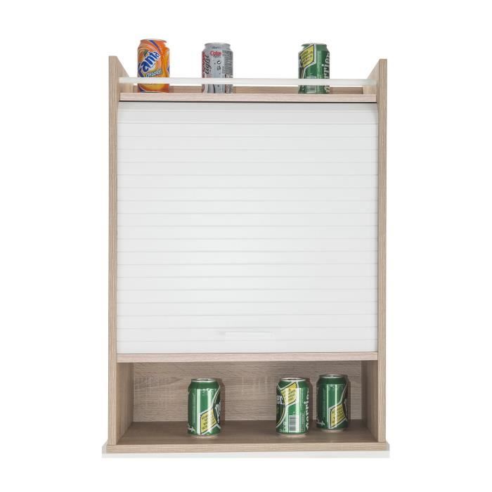 meuble haut 75 cm chene et rideau blanc achat vente elements haut meuble haut 75 cm chene et cdiscount