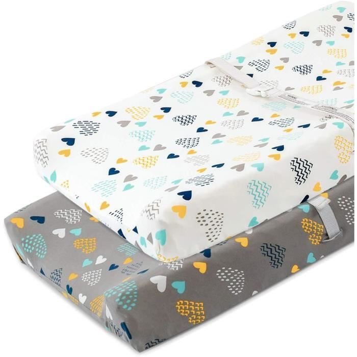 Matelas à Langer Portable Réutilisable Pour Bébé - Housse Coton Douce - Dimensions ~81x41 Cm - Respirant - Plusieurs Motifs Enfantins
