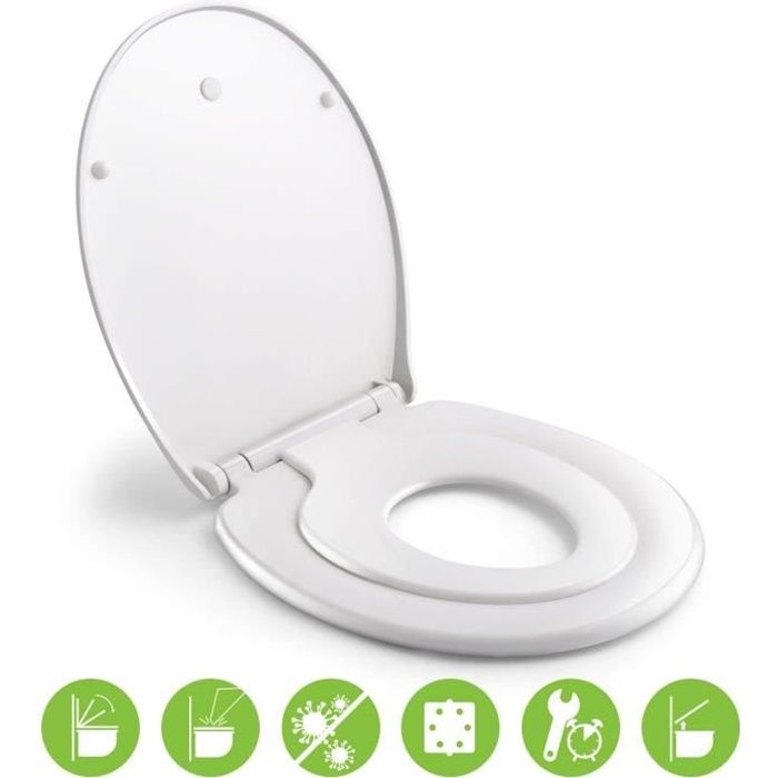 Abattant Wc Familial, Himimi Lunette De Toilette Avec Siège Enfant  Magnétique, Frein De Chute Et Charnière Réglable, Abattant Wc En -  Cdiscount Bricolage