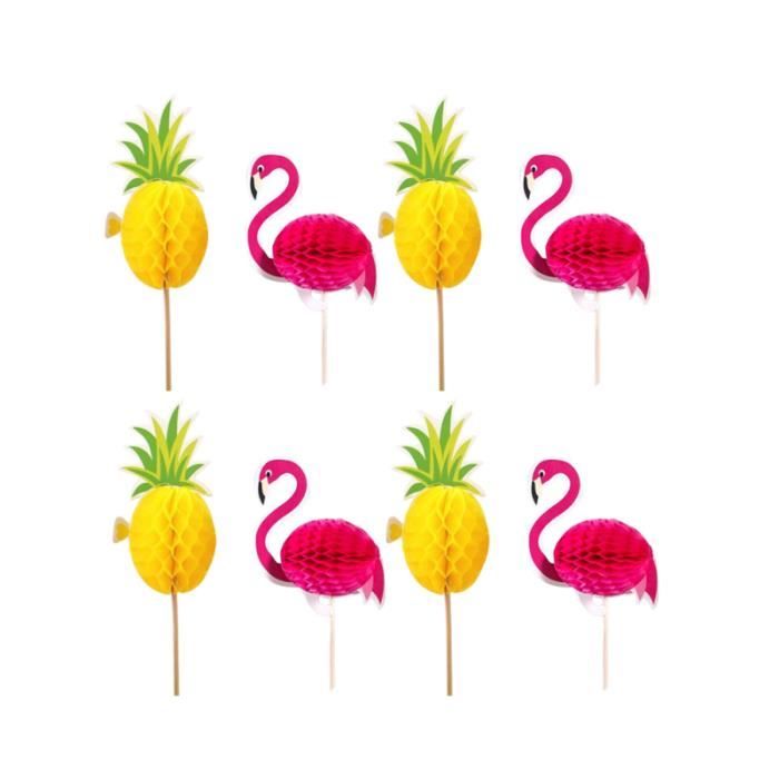 Pieces Decor De Gateau Flamant Rose Ananas Topper Belle Dessert Choix Pour La Fete De Magasin A Cake Decoration Figurine Cdiscount Maison