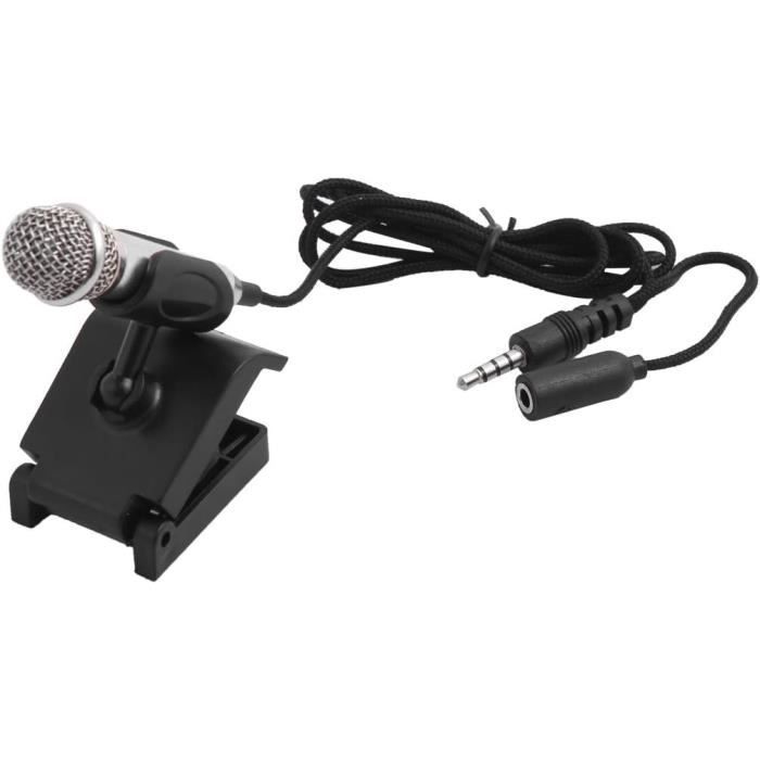 Mini Microphone Portable 3,5 Mm Aux 4 Pôles/3 Pôles Pour Enregistreur, Téléphone Portable, Smartphone, Ordinateur, Ordinateur Portable (noir