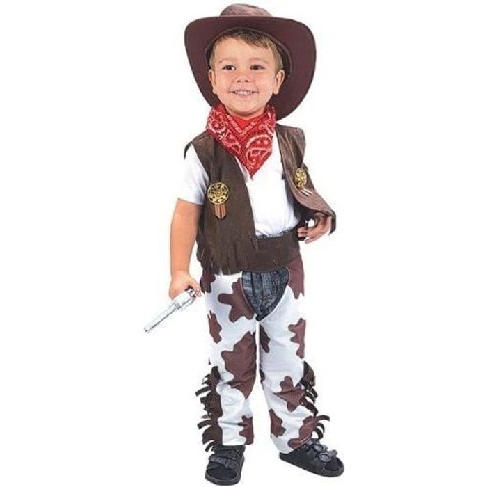 Deguisement Enfant Cowboy Jaune Blanc 3 ans Vest Chaps Bandana Hat