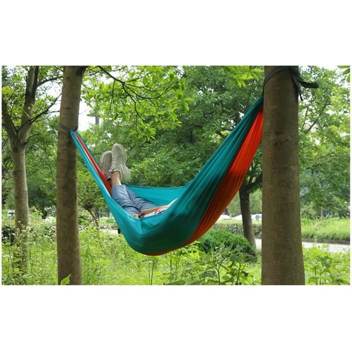 Hamac Double Et Simple Portable Noir Et Gris - 118x79 Pouces, Pliable, Garantie 2 Ans, Neuf