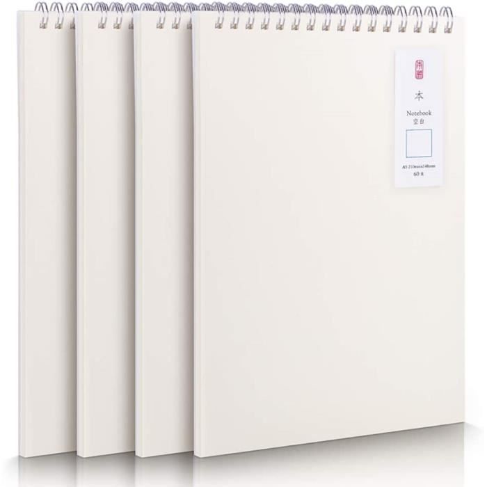 Carnet Dessin A5 Aunphuw - 120 Pages 120GSM, Papier Sans Acide, Reliure Spirale, Couverture Rigide