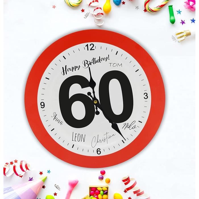 Pendule Reg Horloge Murale Pour 60e Anniversaire Design Tempolimit 60 Ans Oslash 33 Cm Cadeau Pour Homme Et Femme Id Eacute 1592 Cdiscount Maison
