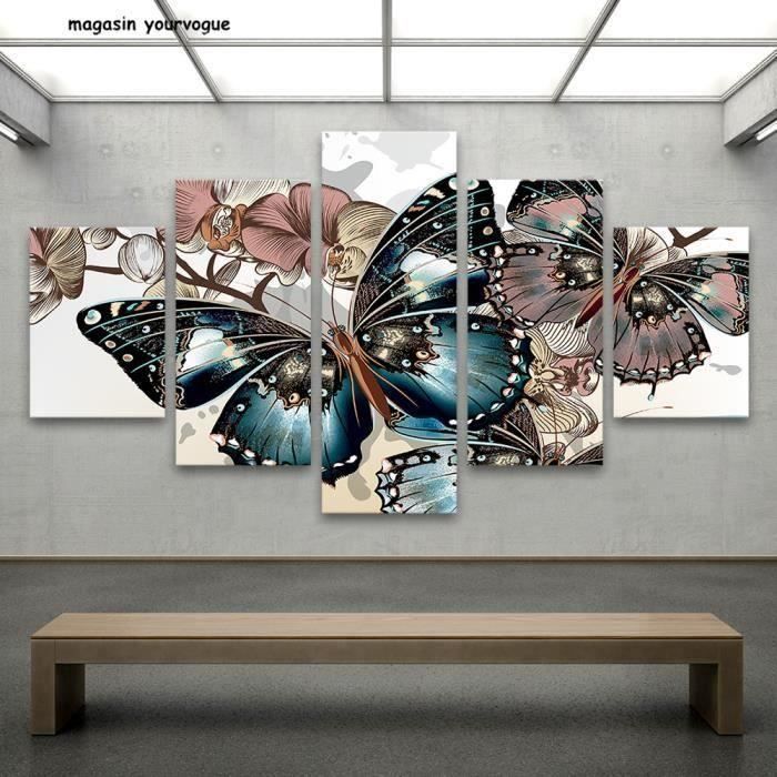 Hd Imprimer 5 Peindre La Toile Peinture Abstraite Beau Papillon Affiche Salon Decoration De La Maison Sans Cadre Achat Vente Objet Decoration Murale Cdiscount