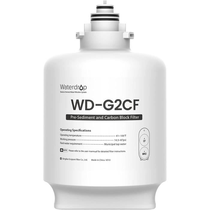 Waterdrop WD-G2CF Filtre, Durée de Vie de 12 Mois, Remplacement