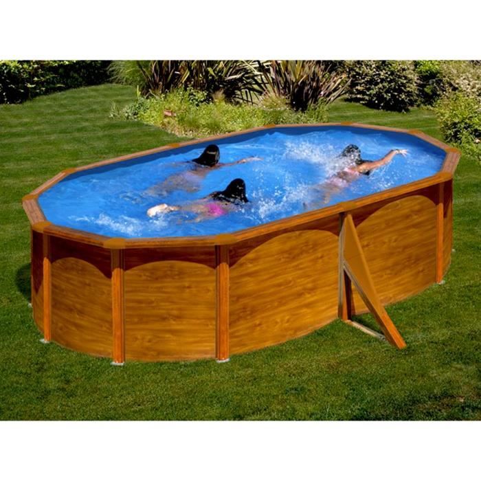 Piscine hors-sol Gre Nordic effet bois Ovales