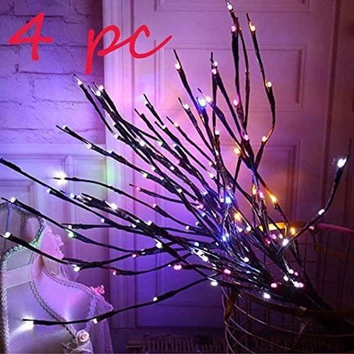 Lot de 4 branches lumineuses LED blanches emballées à piles - Branches de  bouleau artificielles décoratives - 76,2 cm - 20 LED pour fête de mariage