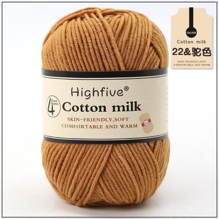 Pelotes Coton Beige 100% Bébé - Laine Tricot Crochet - 6x50g + Crochets | Doux Et Sain