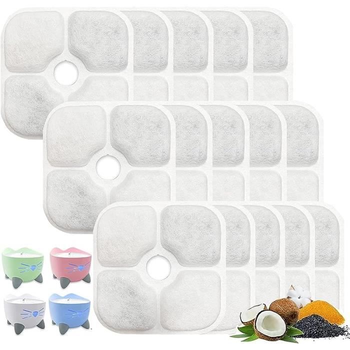 Meilleurs prix pour 15PCS Filtre Pixie Fontaine Eau Chat Compatible avec Catit Pixi Trois Couches Système De Filtration pour Fontaine à Eau Et Chat