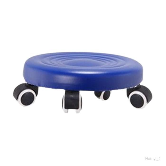 F Fityle Tabouret Siège à Roulettes Rond Bas - Tabouret Pédicure Pivotant 360° Confortable Pour Bureau Et Salon, Blanc