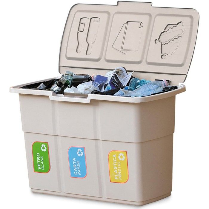 Panier à Linge 160L Avec Couvercle, Panier à Linge 2 Compartiments, Ouverture Double