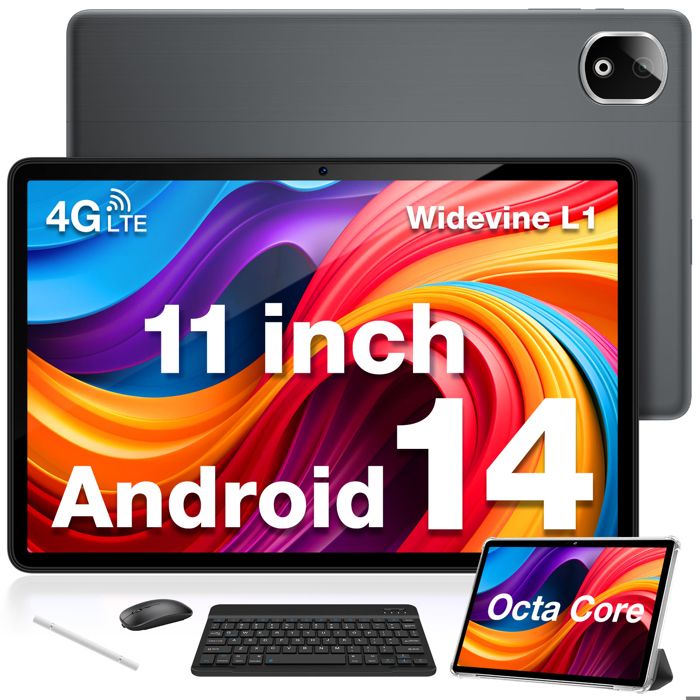 DOOGEE T30E WIFI Tablette Tactile 11 pouces Android 149 Go+128 GoBatterie 8000mAh Widevine L1 Tab Dual 4G Avec Clavier – Gris