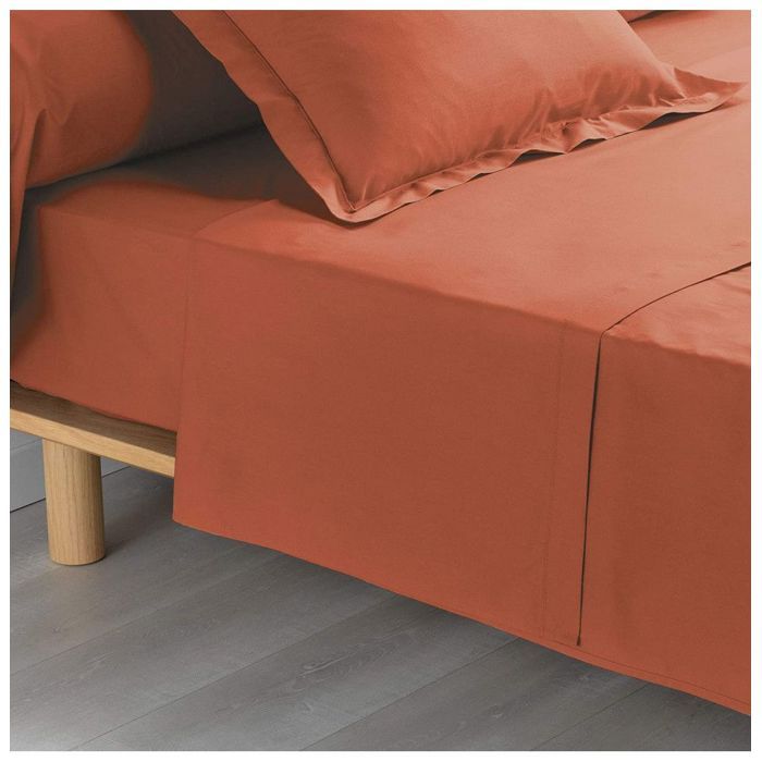 Drap plat uni - 240 x 300 cm - Percaline - Orange