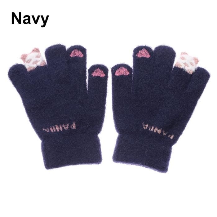 Philicoco Mitaines Tactiles Pour Homme Et Femme, Gants D'Hiver Coupe-Vent En Similicuir Avec Polaire Chaude, Antidérapantes Pour Moto, Conduite, Camping Et Sports D'Hiver,L