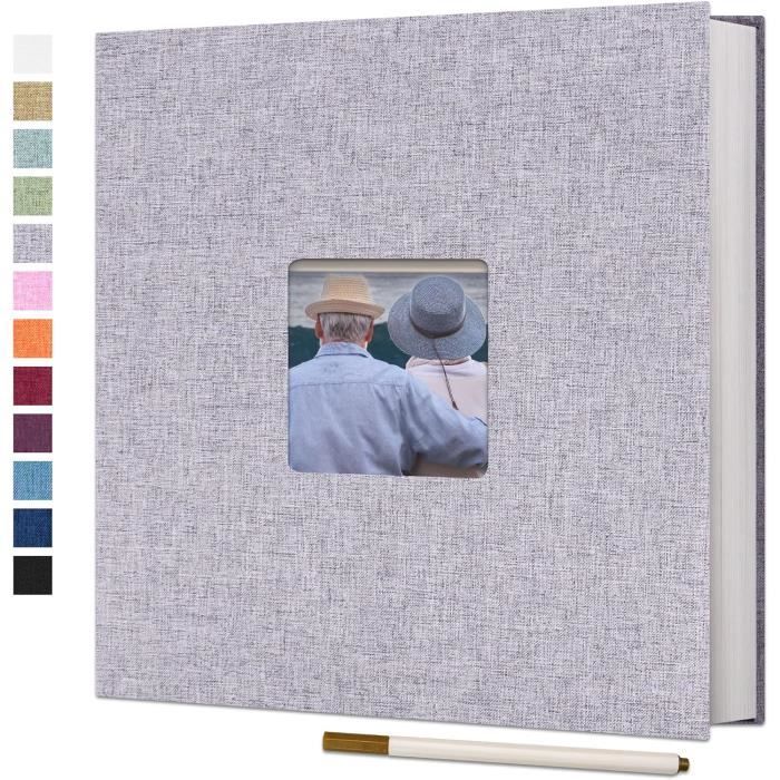 Guwheat Album Photo Autocollant, Couverture En Cuir Rétro, Grand Album