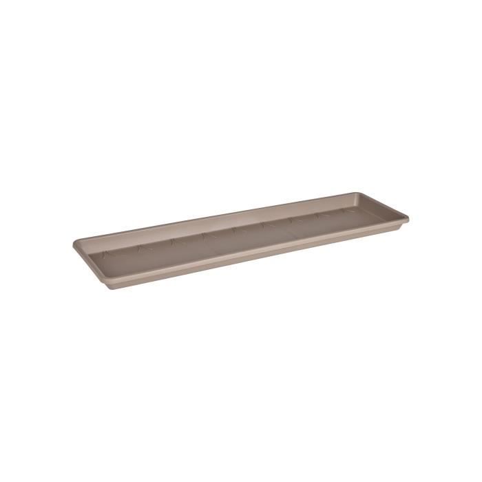 Soucoupe Elho Barcelona XL - 72.5 X 3.5 Cm - Marron/Taupe - Pour Jardinières, Balcon, Extérieur - Plastique Recyclé