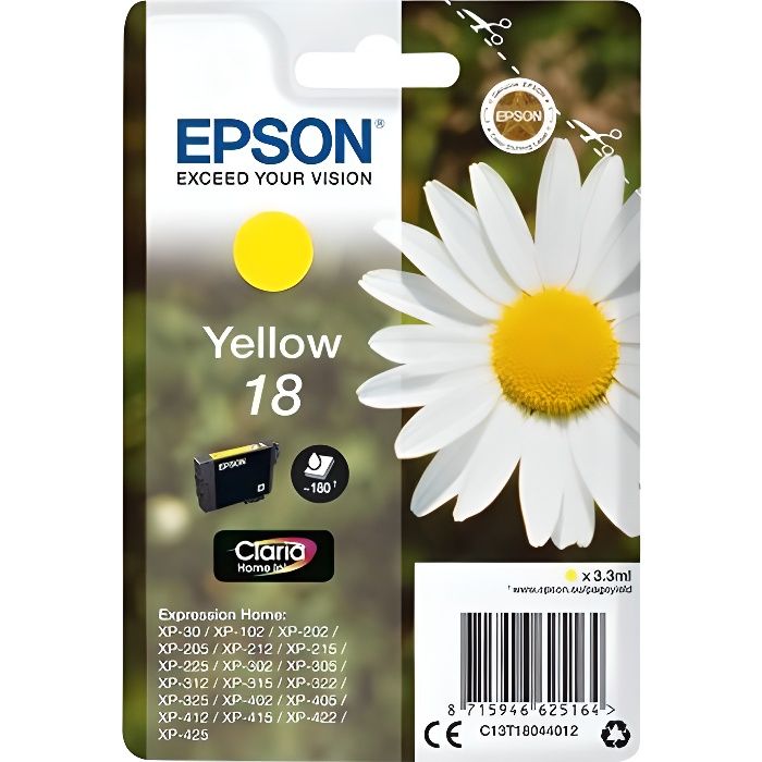 EPSON Cartouche dencre T1804 Jaune - Pâquerette (C13T18044012)