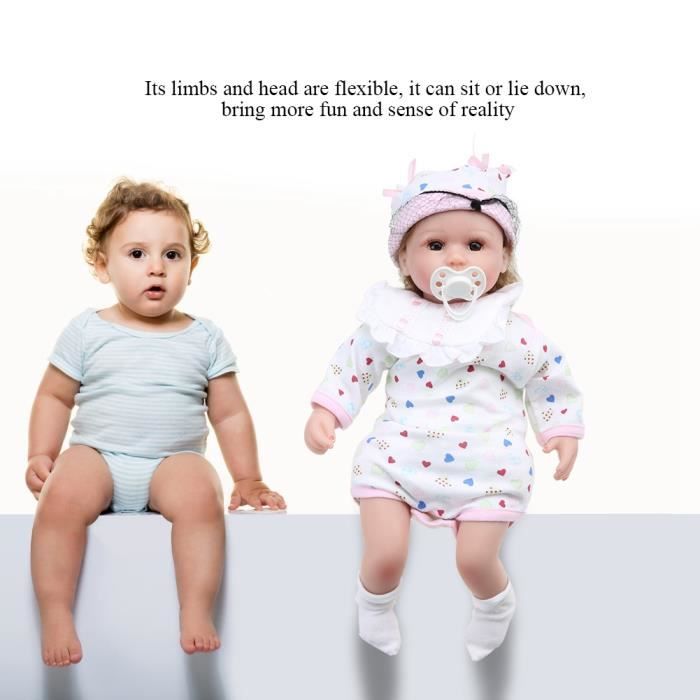 SALALIS poupée bébé fille Poupée simulée bébé fille en Silicone souple,  excellente jeux poupee Type de fermeture des yeux