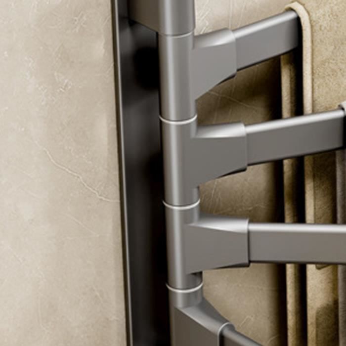 Barre Serviette Salle De Bain Mooche Porte-Serviettes Ronde Avec 6 Barres 180u00b0 Rotatives En 520404 Porte-serviettes De Salle De Bain