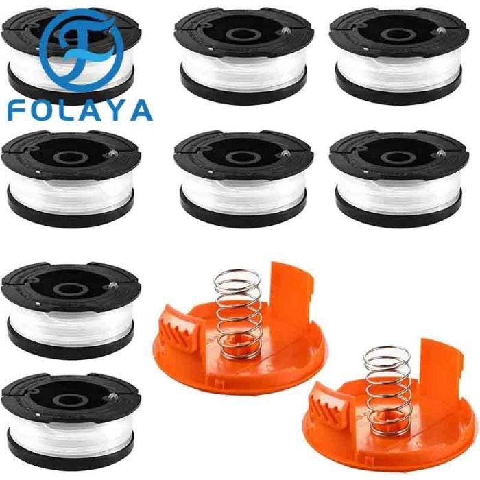 Lot De 4 Bobines De Fil De 9 M Pour Coupe-bordure - 1,6 Mm De Diamètre - Fil En Nylon - Pour Débroussailleuse Black Decker[235] - Jardin