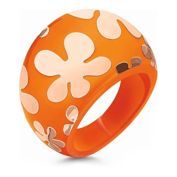 Bague - Folli Follie - Taille 12 - Couleur Orange - Femme - Bijoux Fantaisie