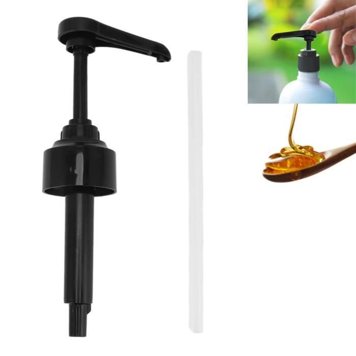 Houdao Lot de 2 Pompe doseuse bidon 5 litres Bouteille Pompe Vide, réutilisables Flacon Pompe Vide Plastique Remplacement de 38 cm pour contenants d'assaisonnement de Liquide de Salle de Bain(Blanc