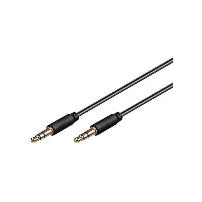 Câble Audio Jack 35mm - GOOBAY - Mâle Mâle - 05 m - Noir - Stéréo