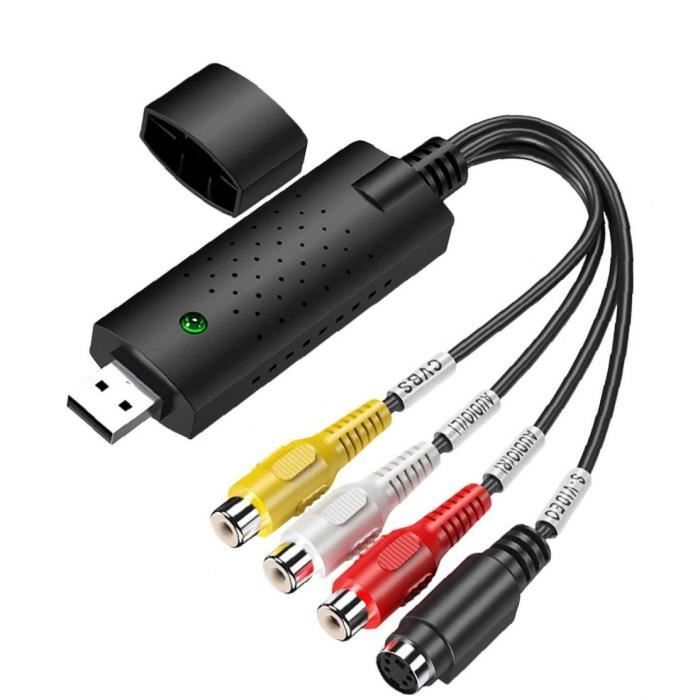 Convertisseur VHS Vers Numérique USB 2.0 - Carte Capture Vidéo Audio - Magnétoscope Vers PC