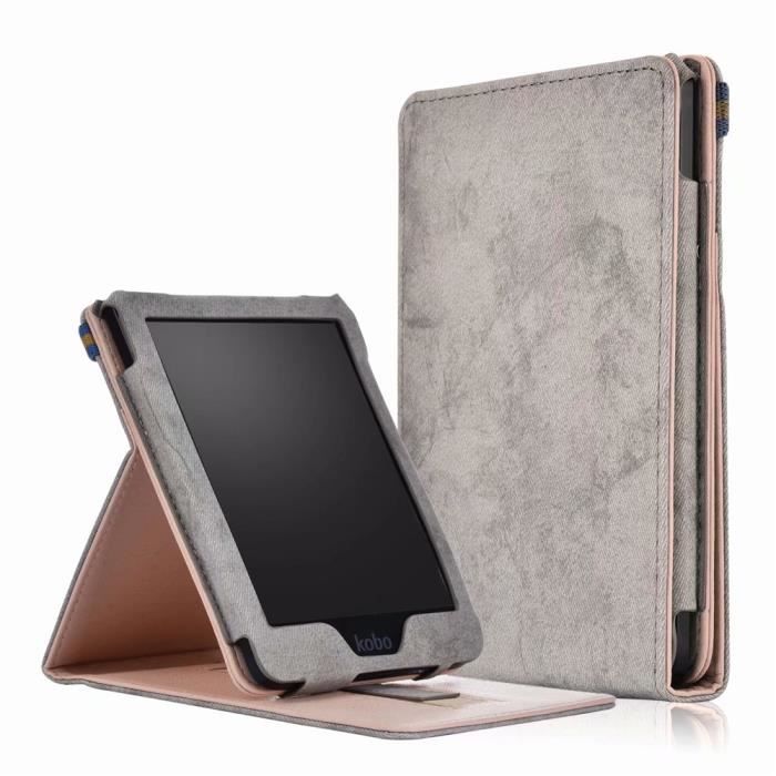 Coque Kobo Clara HD Housse Etui Protection avec Auto Eveil Veille Multi Angle Support Poignee Retro Haute Qualite PU Cuir Cdiscount Telephonie