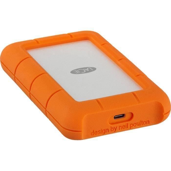 SEAGATE Disque dur Bureau LaCie Rugged STFR4000800 - 2.5" Externe - 4 To - Orange - USB Type C