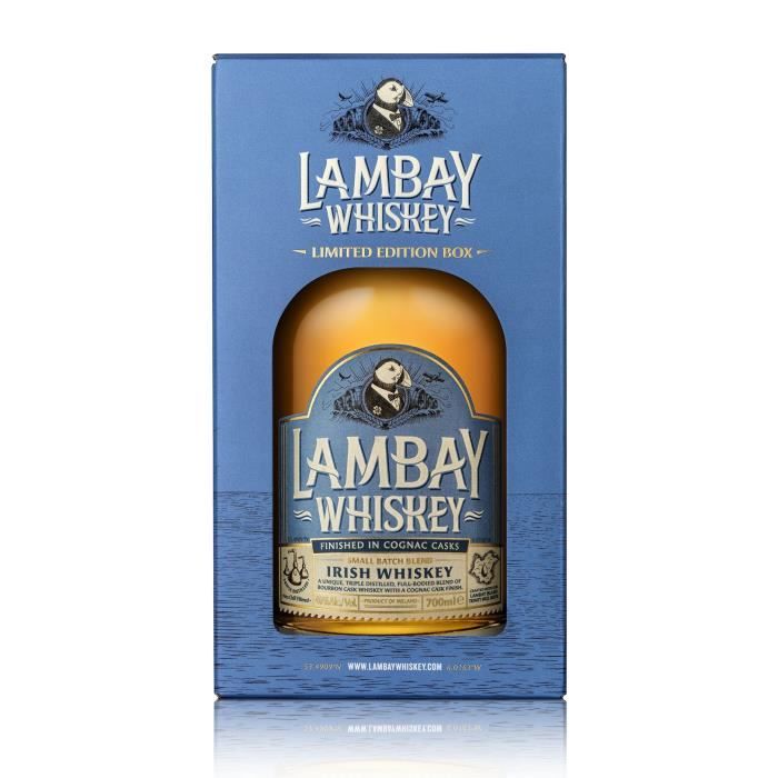 LAMBAY WHISKEY Small Batch Blend Whisky Irlandais Triplement Distillé
