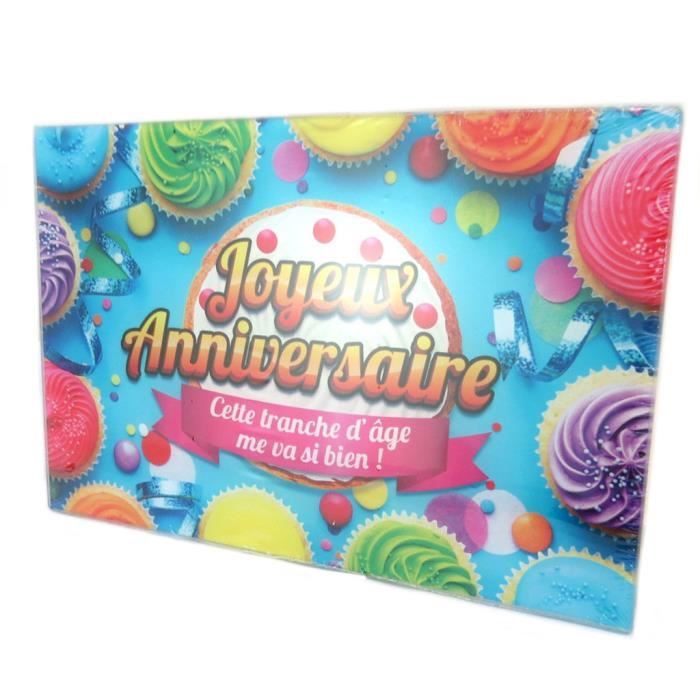 Planche A Decoupe Dessous De Plat Verre Joyeux Anniversaire Multicolore 30x Cm P2916 Cdiscount Maison