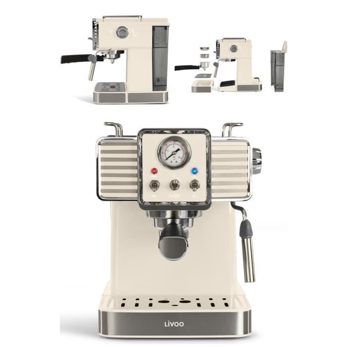 Cafetière Expresso - CREME - 1350W - 1.5L - 15 bars - INOX