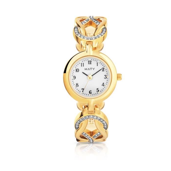 MATY Montre femme bracelet m tal dor Elynna Cdiscount Bijouterie
