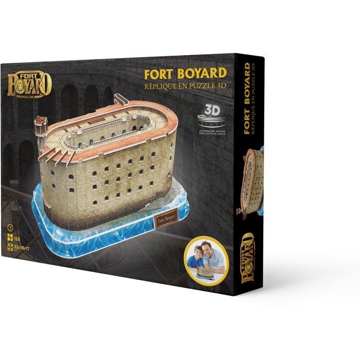 Megableu Puzzle 3D FORT BOYARD Puzzle Monument dès Maquette Sans Outils ni Colle Réplique du Célèbre Fort Boyard français Activité Manuelle en Famille 125 Pièces 32x18x17cm - vue 2